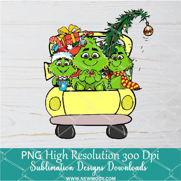 Christmas Grinch red Truck PNG ,Grinchmas Sublimation & DTF T