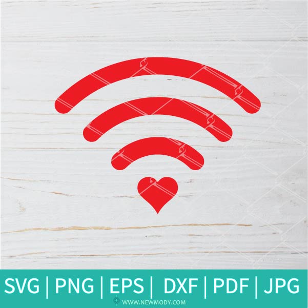 Wifi With Heart SVG - Wifi Svg - Heart SVG