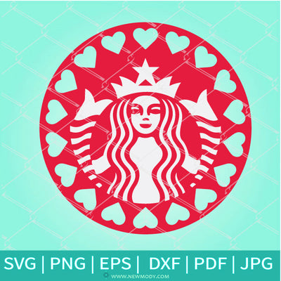 Circle Heart Frame Strabucks SVG - Heart Monogram SVG - Heart Frame SVG - Newmody