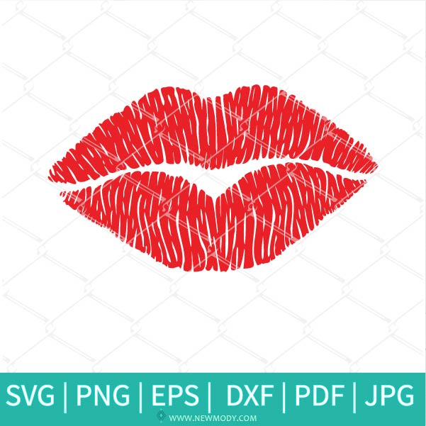 Distressed Lips SVG - Grunge Kiss Svg - Red Lips Clipart