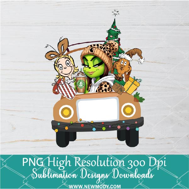 Christmas Grinch red Truck PNG ,Grinchmas Sublimation & DTF T