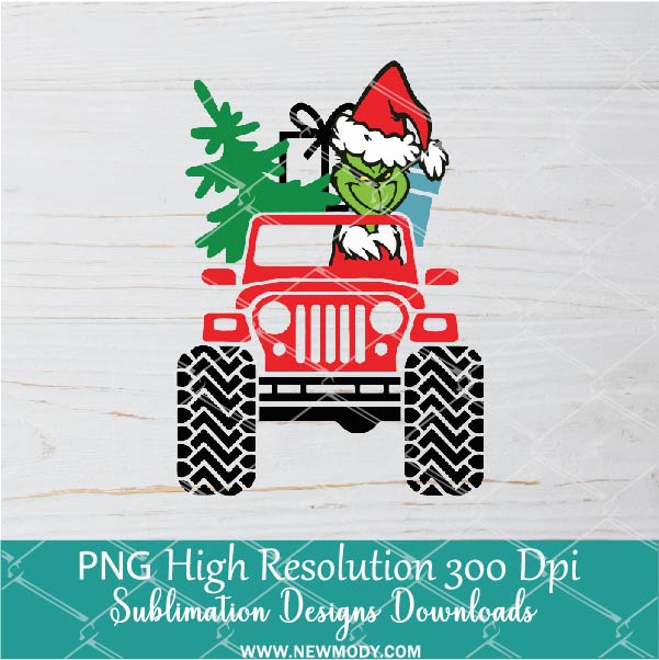 Grinch On Truck Merry Grinchmas SVG, Xmas Season SVG, Christmas