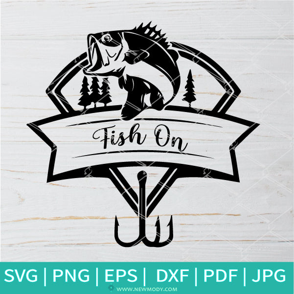 Fishing Pole SVG Cut File Instant Download, Bass Fish Svg, Fishing