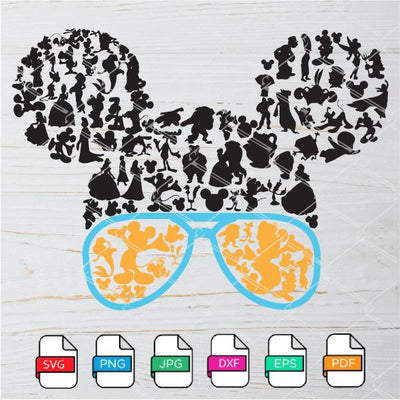 Mickey Mouse Sunglasses SVG - Mickey Ears SVG Newmody