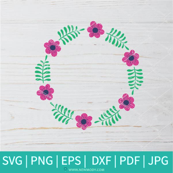 Flower frame SVG, floral frame SVG, Flower circle SVG