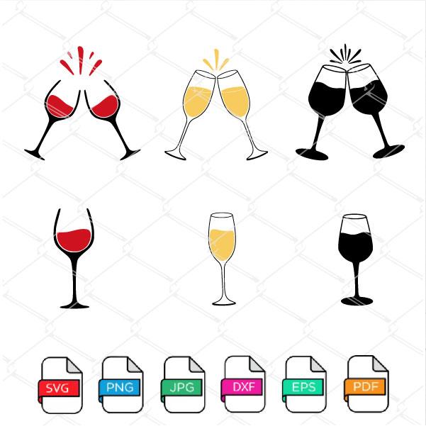 wine glass vector silhouette