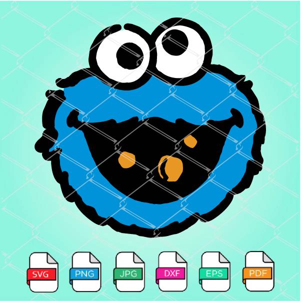 Cookie monster svg, vector, Silhouette, Cricut, cameo