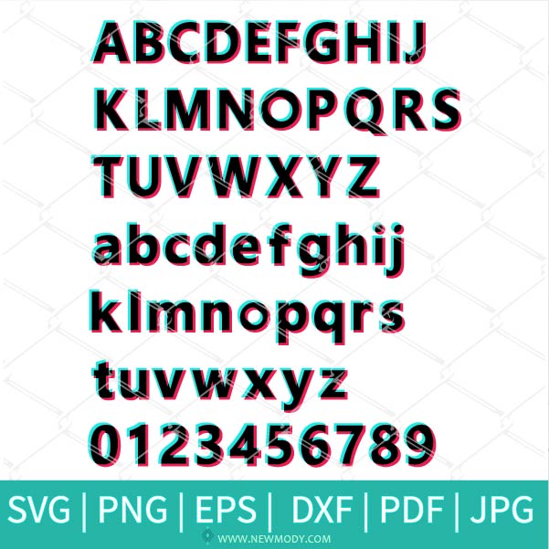 Tik Tok Font Black SVG - Tik Tok Alphabet, Letters & Numbers SVG