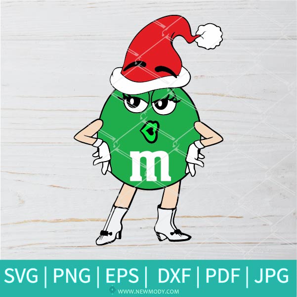 Green M & M with gift boxes  Christmas characters, M&m characters,  Christmas labels